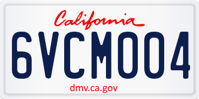 CA license plate 6VCM004