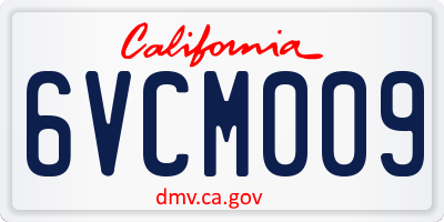 CA license plate 6VCM009