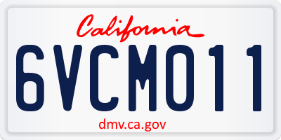 CA license plate 6VCM011