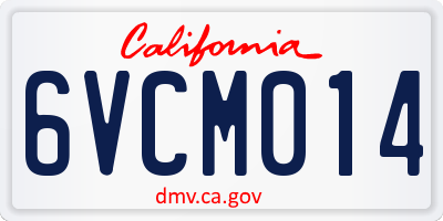 CA license plate 6VCM014