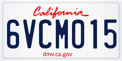 CA license plate 6VCM015