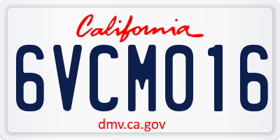 CA license plate 6VCM016