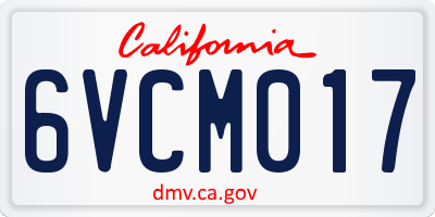 CA license plate 6VCM017