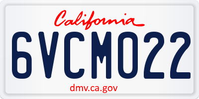 CA license plate 6VCM022