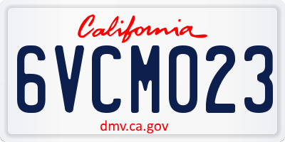 CA license plate 6VCM023