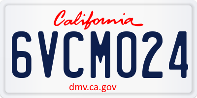 CA license plate 6VCM024
