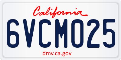 CA license plate 6VCM025