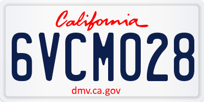 CA license plate 6VCM028