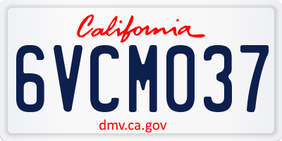 CA license plate 6VCM037