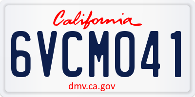CA license plate 6VCM041