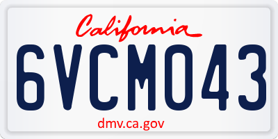 CA license plate 6VCM043