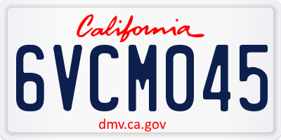 CA license plate 6VCM045