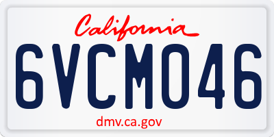 CA license plate 6VCM046