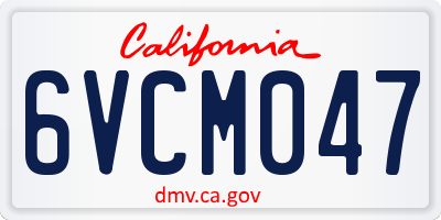 CA license plate 6VCM047