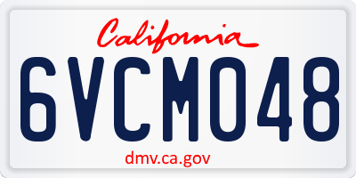 CA license plate 6VCM048