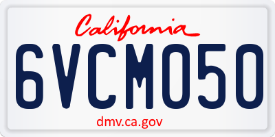 CA license plate 6VCM050
