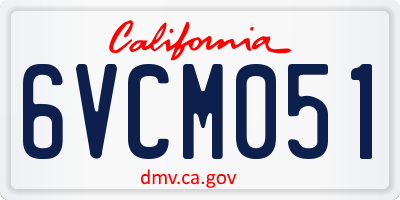 CA license plate 6VCM051