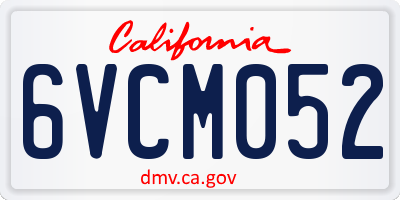 CA license plate 6VCM052