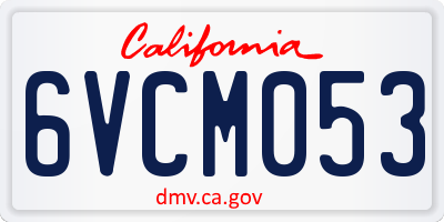 CA license plate 6VCM053