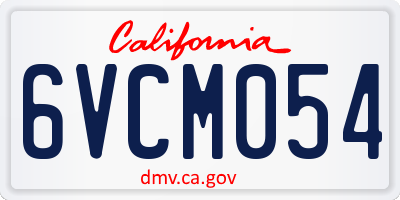 CA license plate 6VCM054