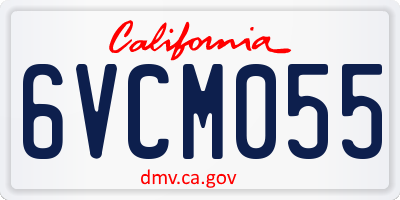 CA license plate 6VCM055
