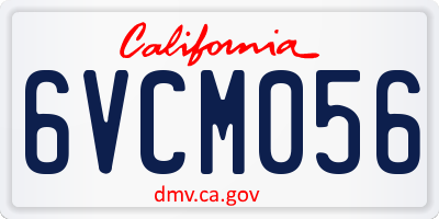 CA license plate 6VCM056