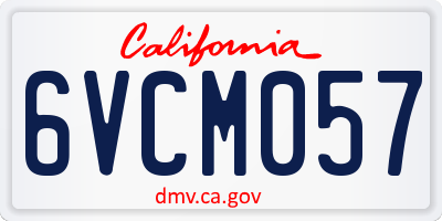 CA license plate 6VCM057