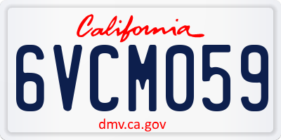 CA license plate 6VCM059