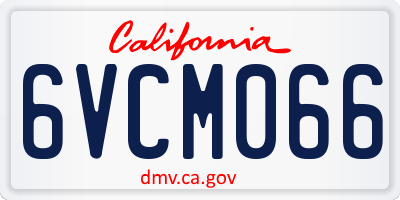 CA license plate 6VCM066