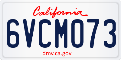 CA license plate 6VCM073