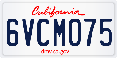 CA license plate 6VCM075