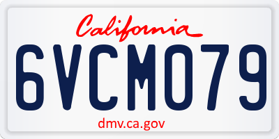 CA license plate 6VCM079