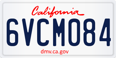CA license plate 6VCM084