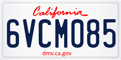 CA license plate 6VCM085