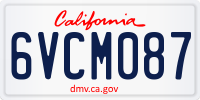 CA license plate 6VCM087