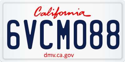 CA license plate 6VCM088