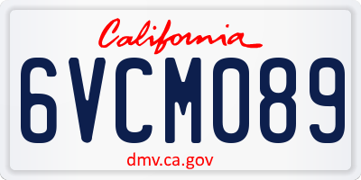 CA license plate 6VCM089
