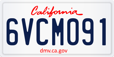 CA license plate 6VCM091