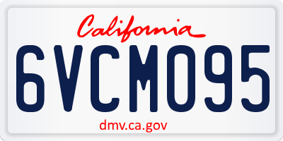 CA license plate 6VCM095