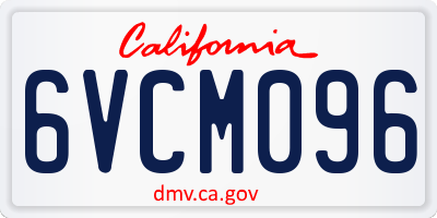 CA license plate 6VCM096