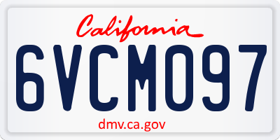 CA license plate 6VCM097