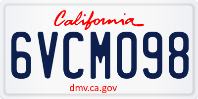 CA license plate 6VCM098