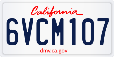 CA license plate 6VCM107