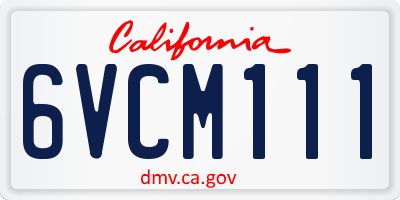 CA license plate 6VCM111