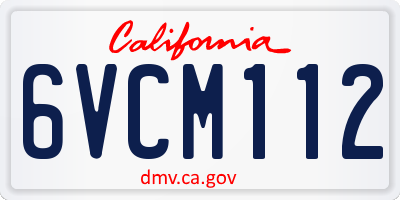 CA license plate 6VCM112