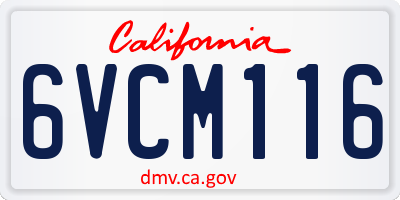 CA license plate 6VCM116