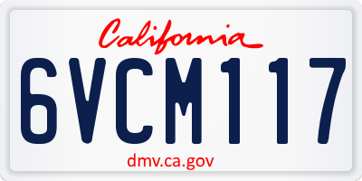 CA license plate 6VCM117