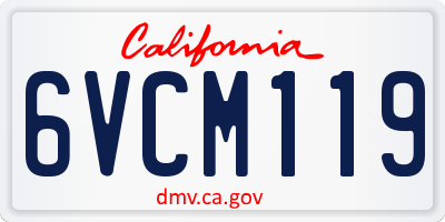 CA license plate 6VCM119