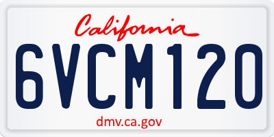 CA license plate 6VCM120