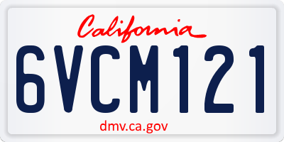 CA license plate 6VCM121